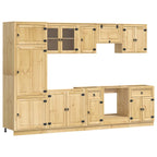 vidaXL Schrank mit Regal SKI 9 pcs Honigbraun Massives Kiefernholz