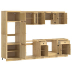 vidaXL Schrank mit Regal SKI 9 pcs Honigbraun Massives Kiefernholz