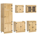 vidaXL Schrank mit Regal SKI 9 pcs Honigbraun Massives Kiefernholz
