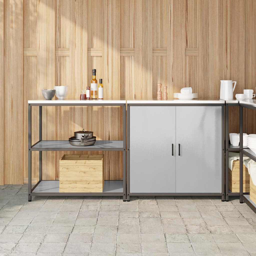 vidaXL Aufbewahrungsset für die Küche HATTEM 2 pcs Silber Edelstahl