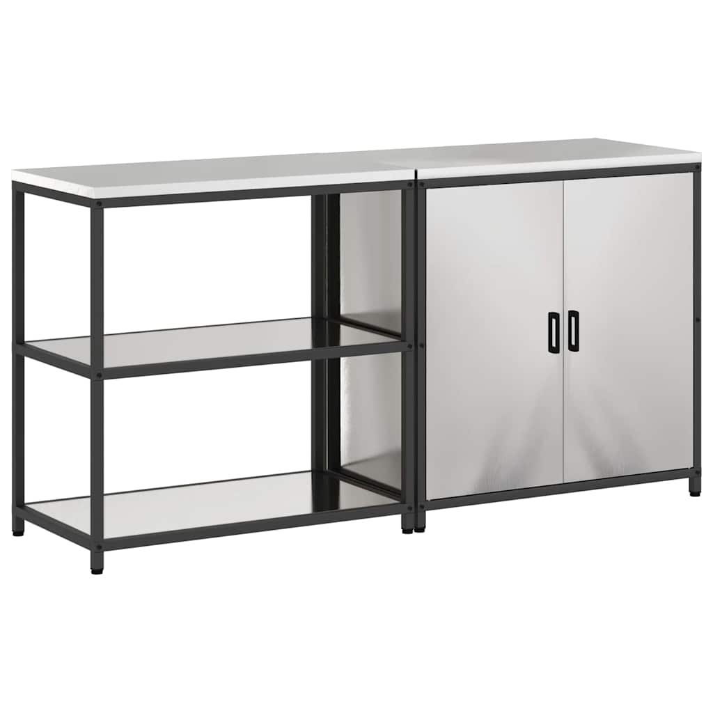 vidaXL Aufbewahrungsset für die Küche HATTEM 2 pcs Silber Edelstahl