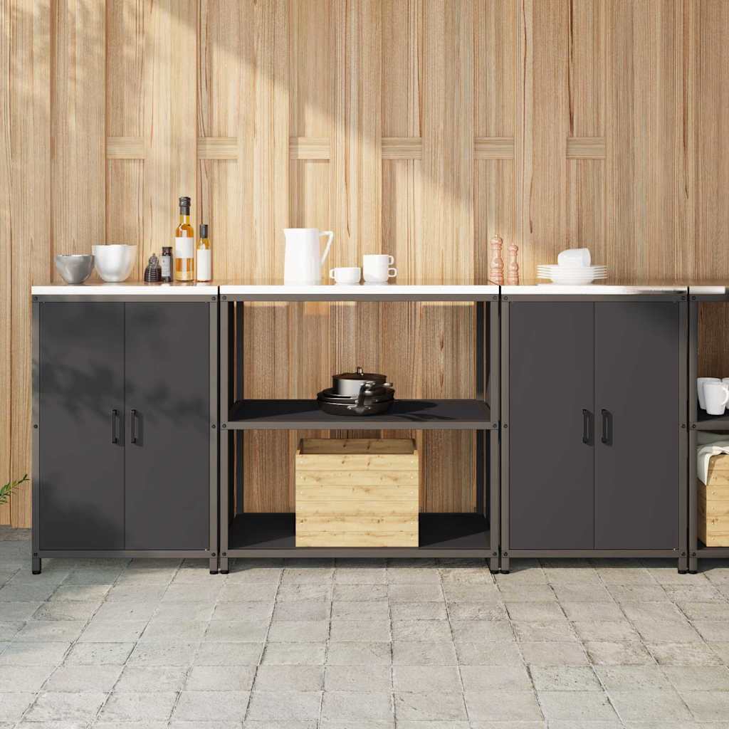 vidaXL Aufbewahrungsset für die Küche HATTEM 3 pcs Schwarz