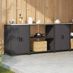 vidaXL Aufbewahrungsset für die Küche HATTEM 3 pcs Schwarz