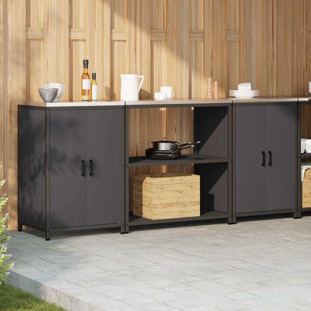 vidaXL Aufbewahrungsset für die Küche HATTEM 3 pcs Schwarz