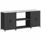 vidaXL Aufbewahrungsset für die Küche HATTEM 3 pcs Schwarz