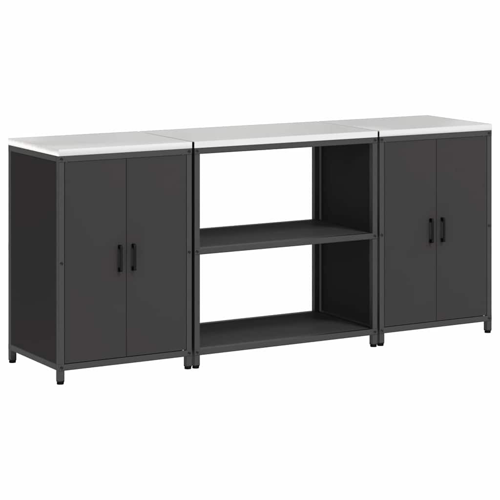 vidaXL Aufbewahrungsset für die Küche HATTEM 3 pcs Schwarz