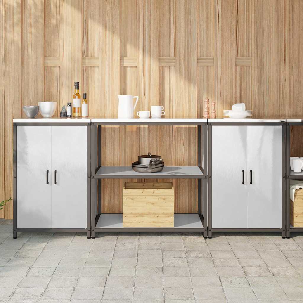 vidaXL Aufbewahrungsset für die Küche HATTEM 3 pcs Silber Edelstahl