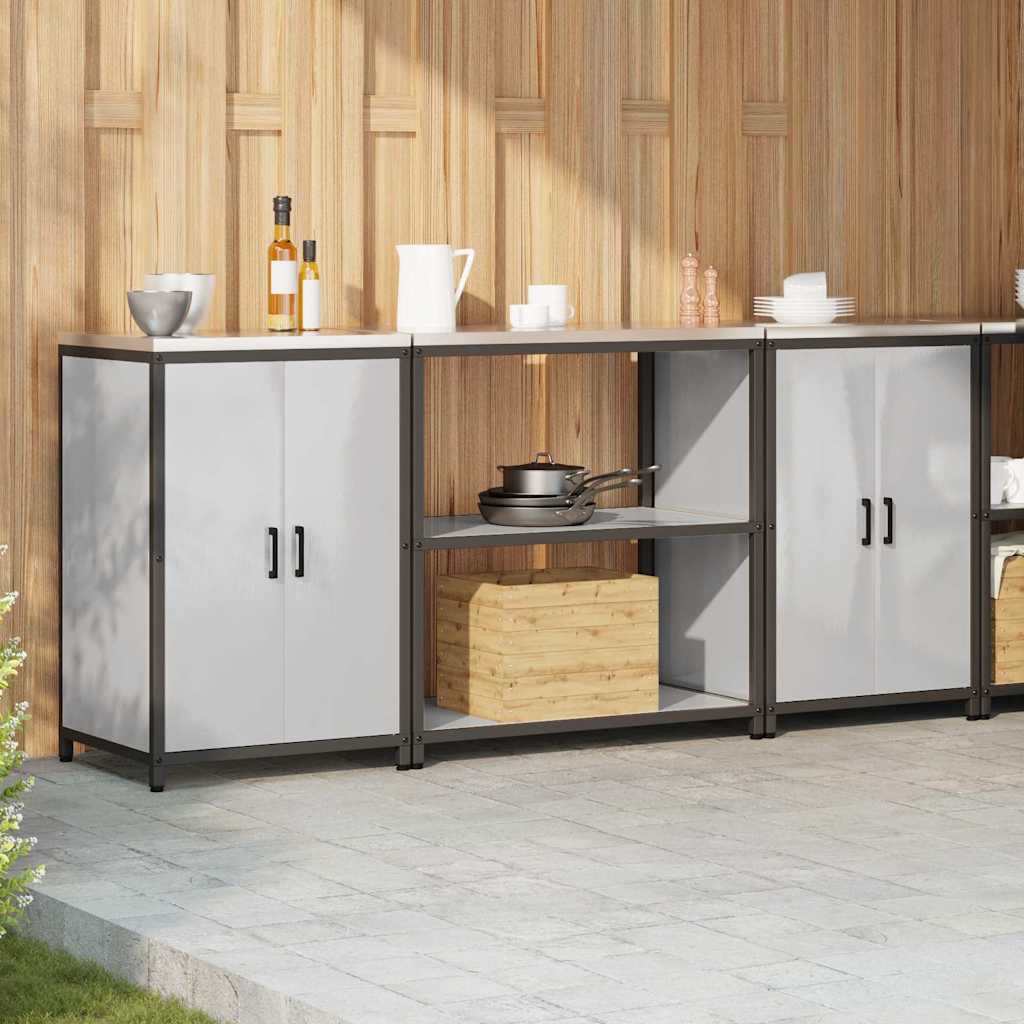 vidaXL Aufbewahrungsset für die Küche HATTEM 3 pcs Silber Edelstahl