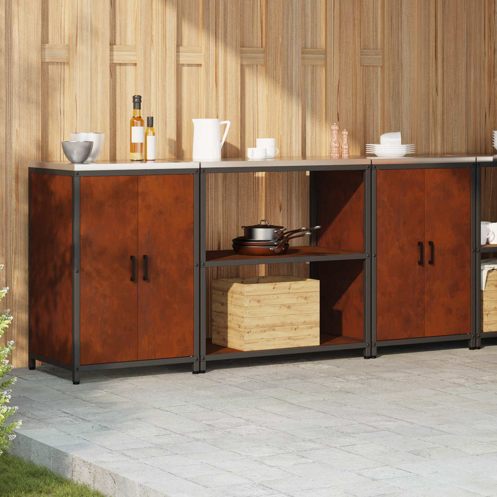 vidaXL Aufbewahrungsset für die Küche HATTEM 3 pcs Rostig Stahl