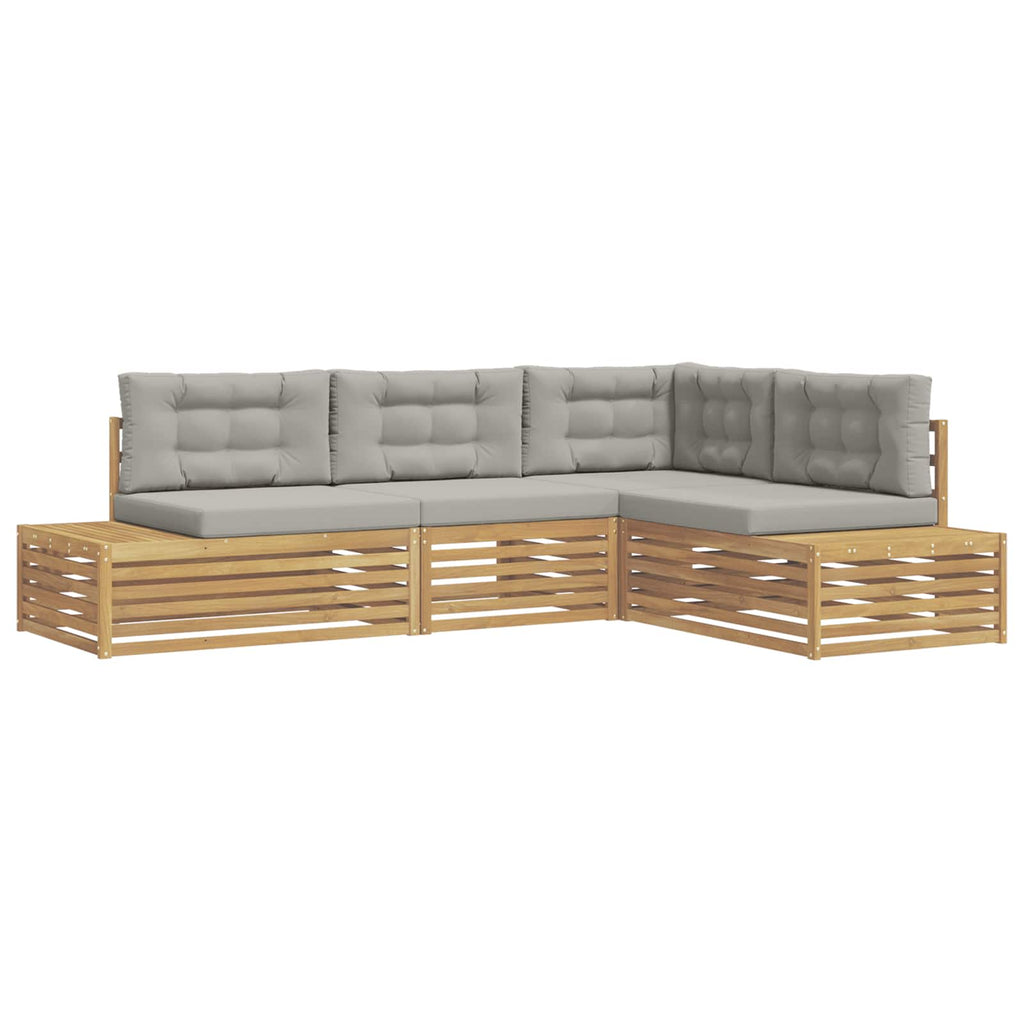 vidaXL 4 Stück Outdoor-Sofagarnitur Polyester Weiß