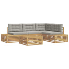 vidaXL 5 Stück Outdoor-Sofagarnitur Polyester Weiß
