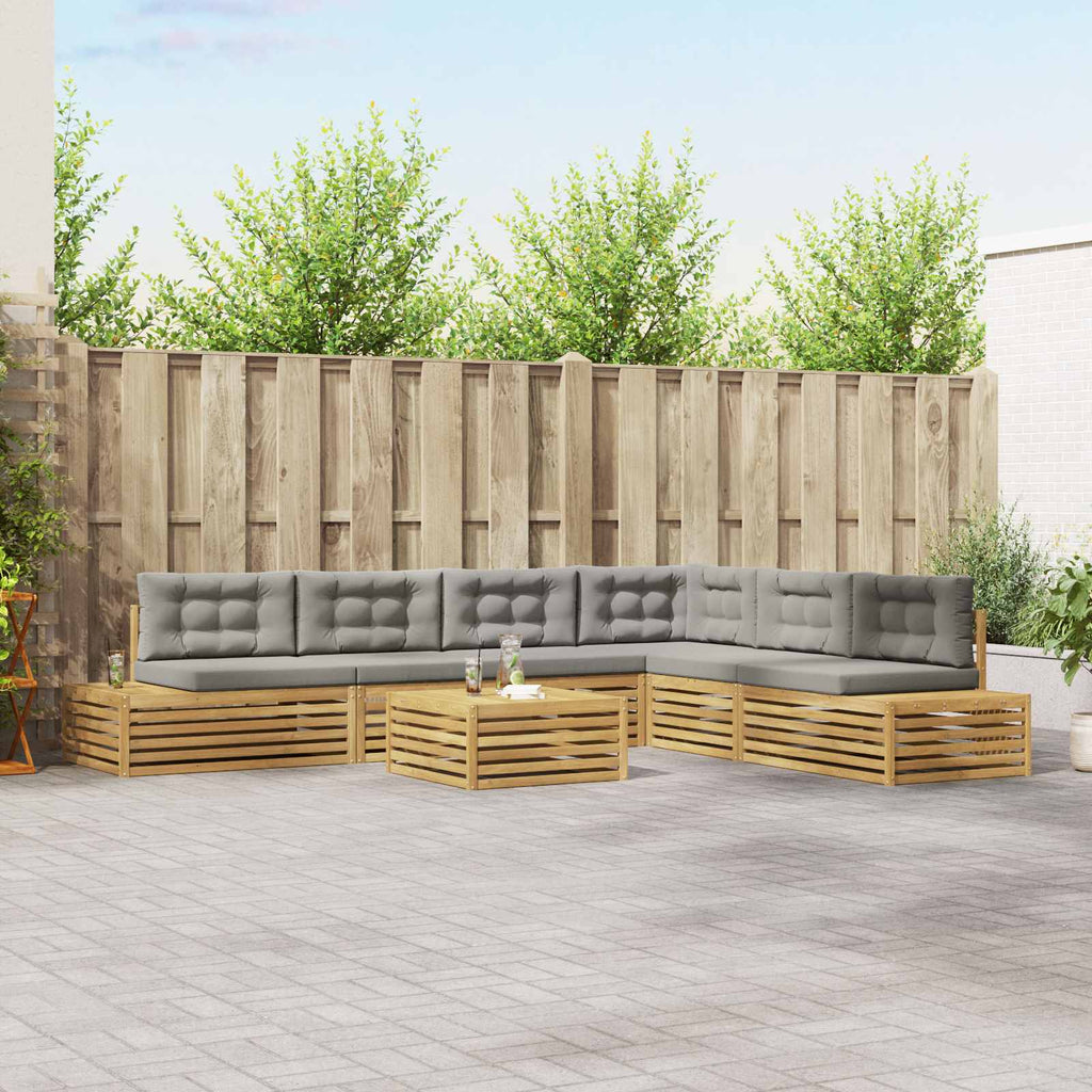 vidaXL 7 Stück Outdoor-Sofagarnitur Polyester Weiß
