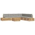 vidaXL 7 Stück Outdoor-Sofagarnitur Polyester Weiß