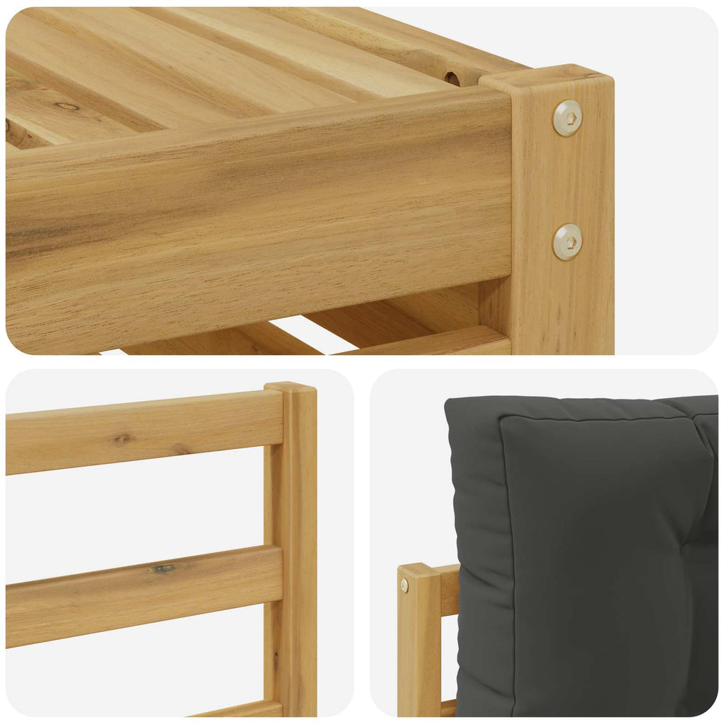 vidaXL Outdoor-Sofagarnitur mit Kissen 10 pcs Massivholz Akazie