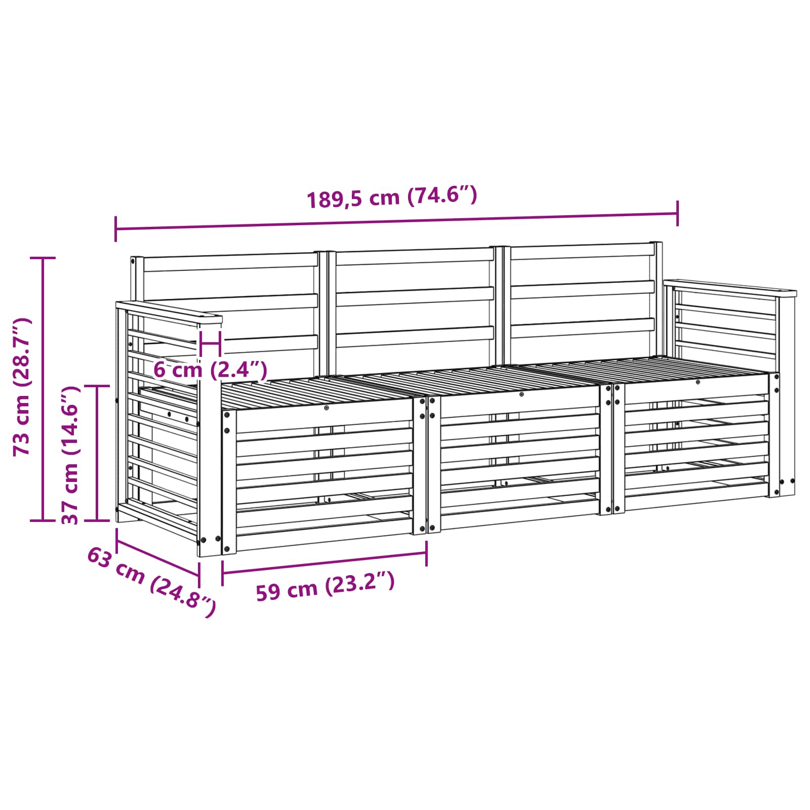 vidaXL Sofagarnituren 3 pcs