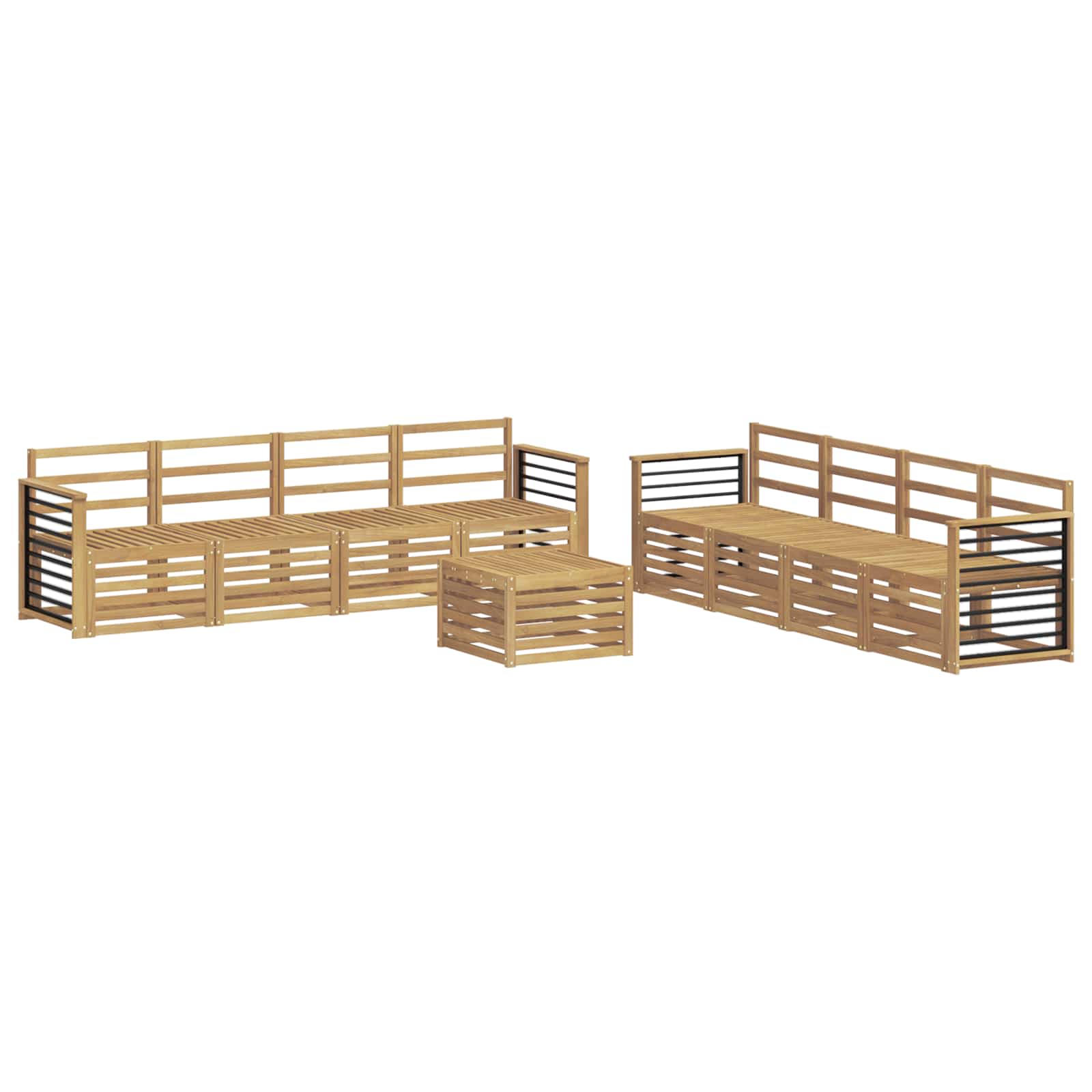 vidaXL Sofagarnituren 9 pcs Weiß Polyester