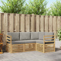 vidaXL Sofagarnituren 4 pcs Weiß und Hellgrau 185,5 x 126,5 x 73 cm