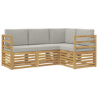 vidaXL Sofagarnituren 4 pcs Weiß und Hellgrau 185,5 x 126,5 x 73 cm