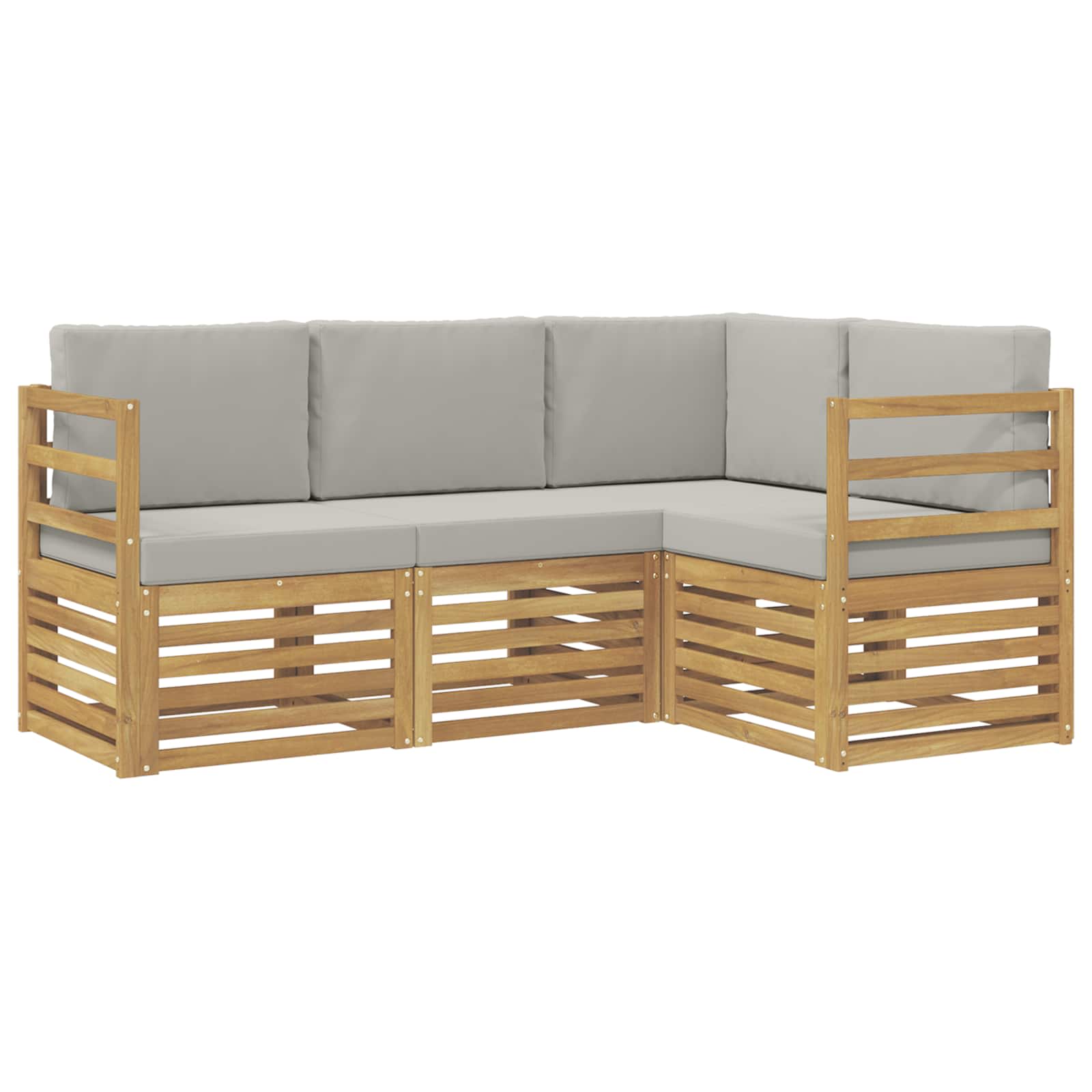 vidaXL Sofagarnituren 4 pcs Weiß und Hellgrau 185,5 x 126,5 x 73 cm