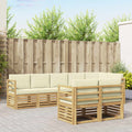 vidaXL Sofagarnituren 8 pcs Weiß und Creme Massivholz Akazie