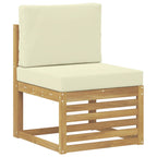 vidaXL Sofagarnituren 8 pcs Weiß und Creme Massivholz Akazie