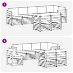 vidaXL Sofagarnituren 8 pcs Weiß und Creme Massivholz Akazie