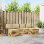 vidaXL Sofagarnituren mit Kissen 6 pcs Weiß und Beige Polyester