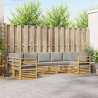 vidaXL Ecksofa Set 7 pcs Weiß und Hellgrau 304 x 126,5 x 73 cm
