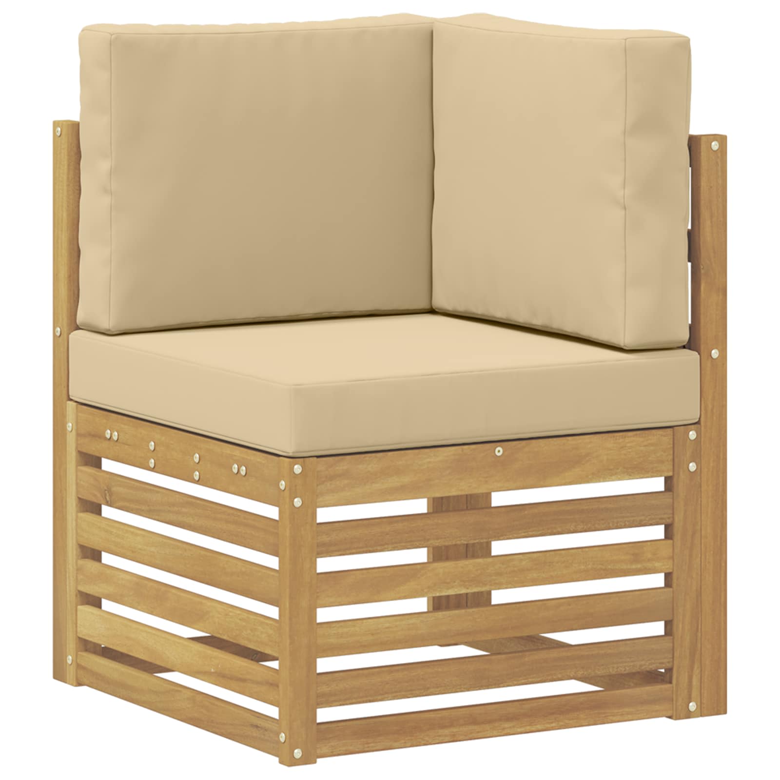 vidaXL Ecksofa Set 7 pcs Weiß und Beige 304 x 126,5 x 73 cm Polyester