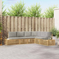 vidaXL Outdoor-Sofagarnitur mit Kissen 6 Stück Weiß und Hellgrau