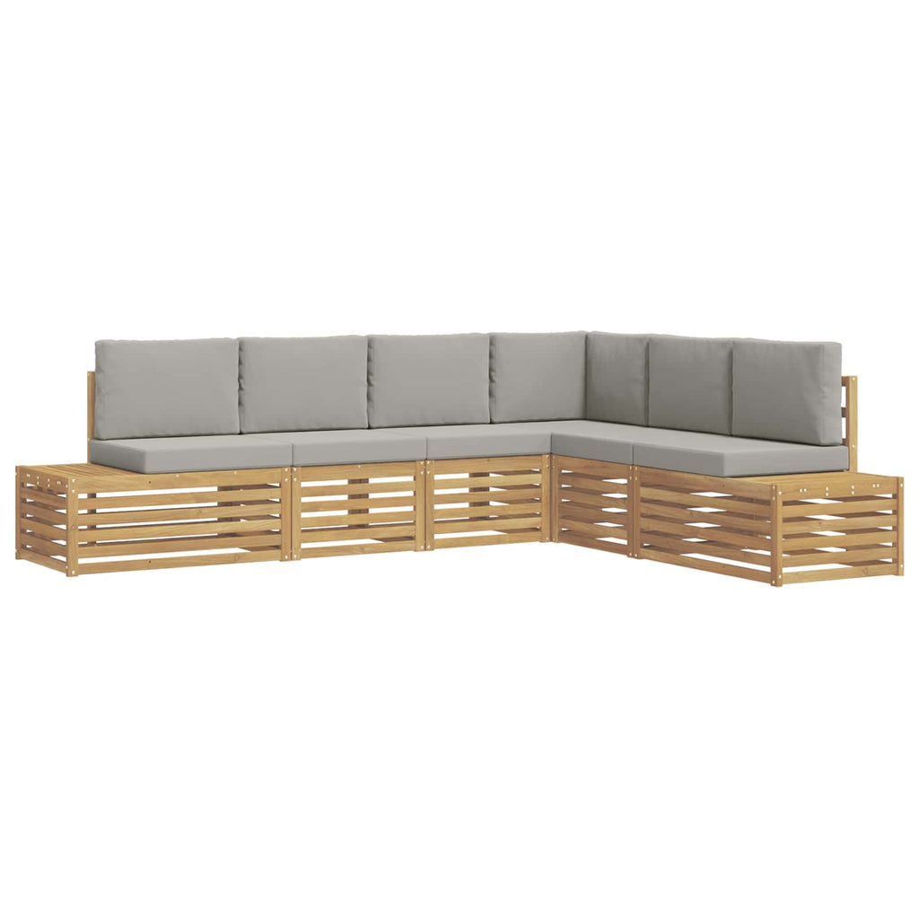 vidaXL Outdoor-Sofagarnitur mit Kissen 6 Stück Weiß und Hellgrau