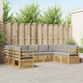 vidaXL Ecksofa Set 9 pcs Weiß und Hellgrau 304 x 185,5 x 73 cm