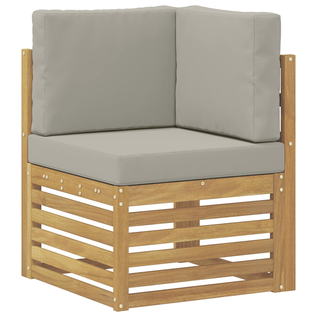vidaXL Ecksofa Set 9 pcs Weiß und Hellgrau 304 x 185,5 x 73 cm