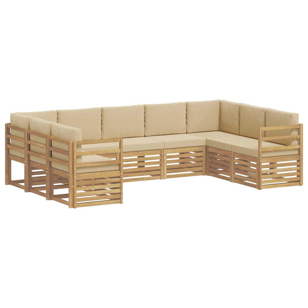 vidaXL Ecksofa Set 9 pcs Weiß und Beige 304 x 185,5 x 73 cm Polyester