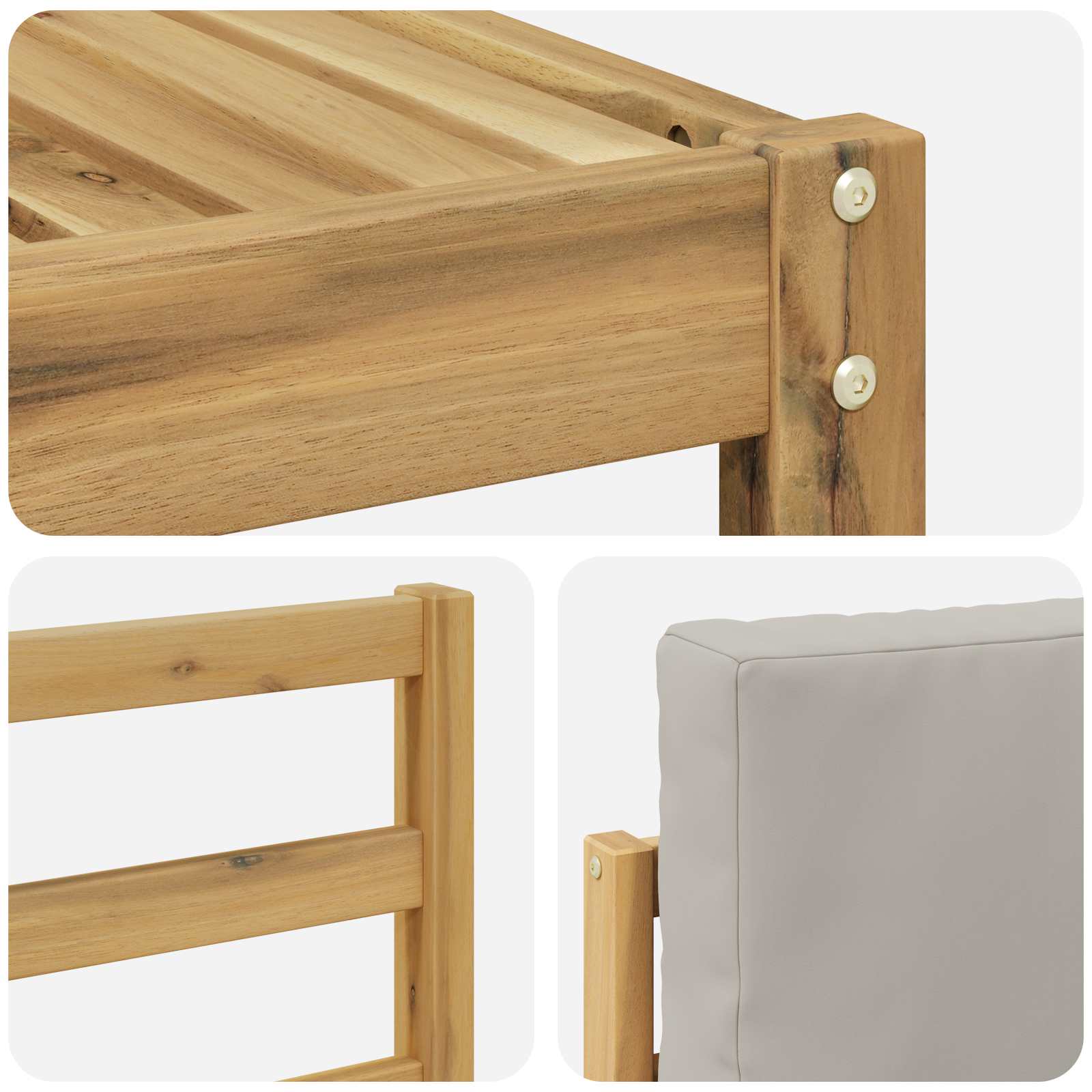 vidaXL Sofagarnituren 10 pcs Weiß und Hellgrau 59 x 59 x 37 cm