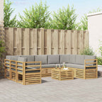 vidaXL Sofagarnituren 10 pcs Weiß und Hellgrau 59 x 59 x 37 cm