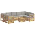 vidaXL Sofagarnituren 10 pcs Weiß und Hellgrau 59 x 59 x 37 cm
