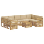 vidaXL Sofagarnituren 10 pcs Weiß und Beige 59 x 59 x 37 cm Polyester