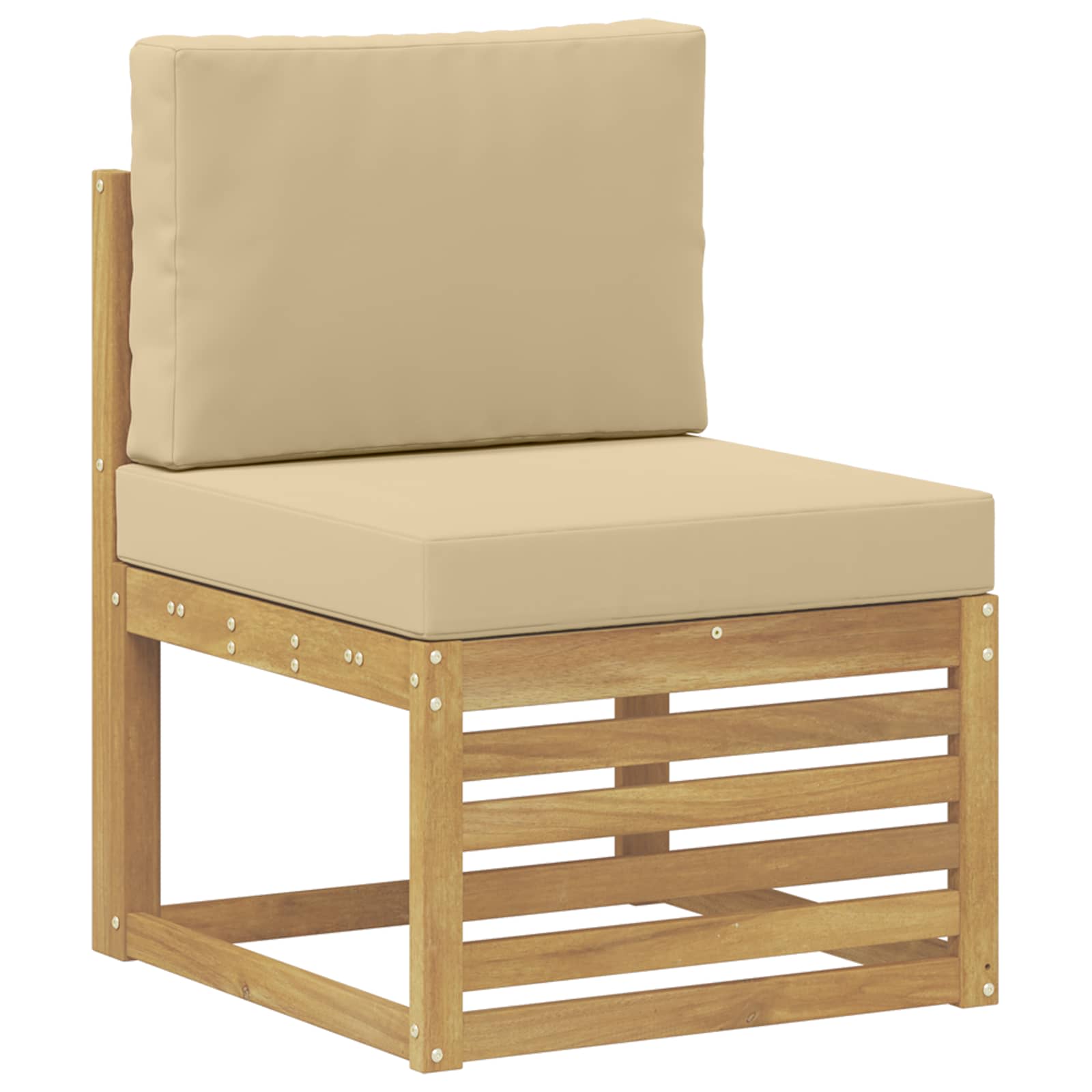 vidaXL Sofagarnituren 10 pcs Weiß und Beige 59 x 59 x 37 cm Polyester