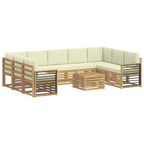 vidaXL Sofagarnituren mit Kissen 10 pcs Weiß und Creme Polyester