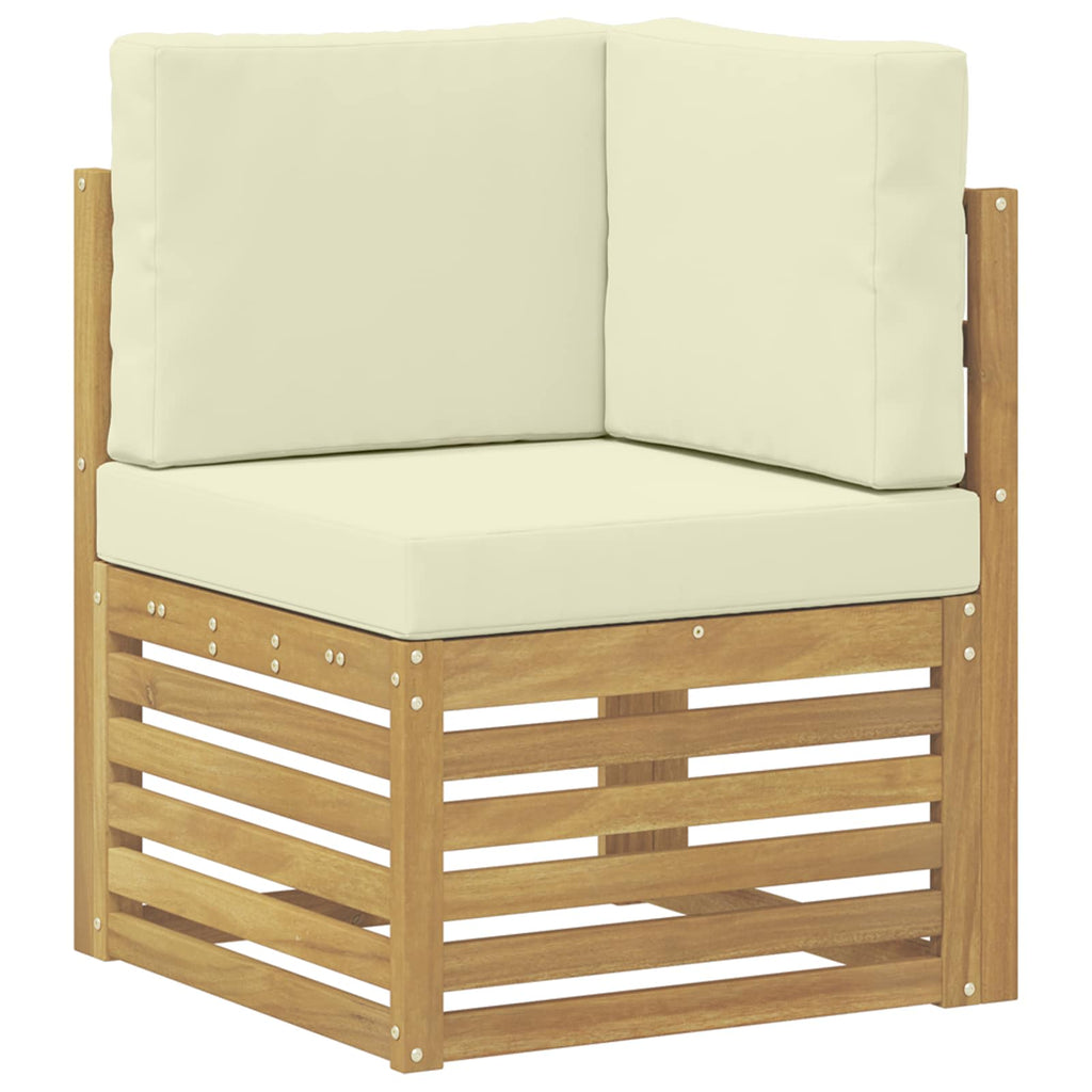 vidaXL Sofagarnituren mit Kissen 10 pcs Weiß und Creme Polyester
