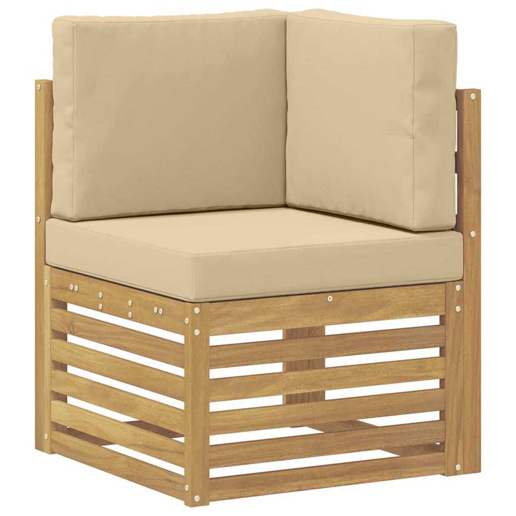 vidaXL Ecksofa Set 10 pcs Weiß und Beige 363 x 185,5 x 73 cm Polyester