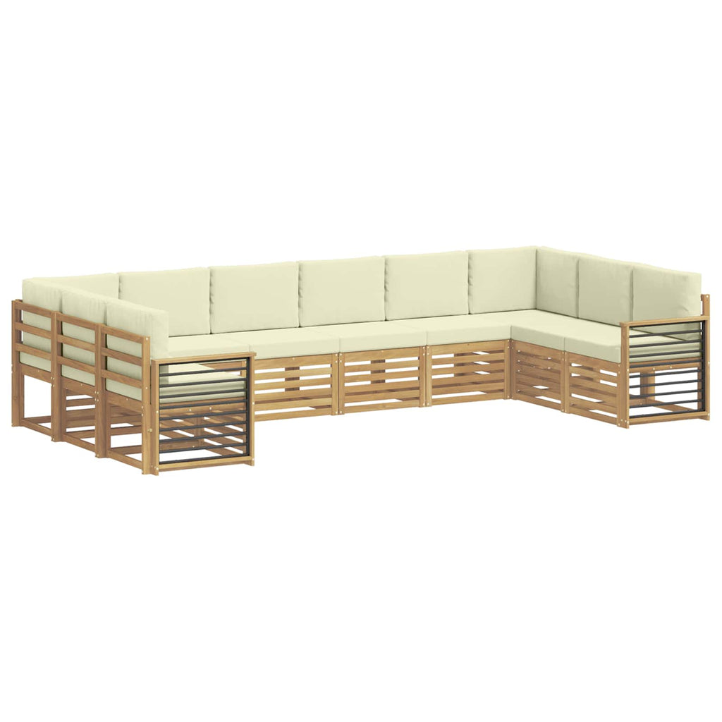 vidaXL Ecksofa Set mit Kissen 10 pcs Weiß und Creme Polyester