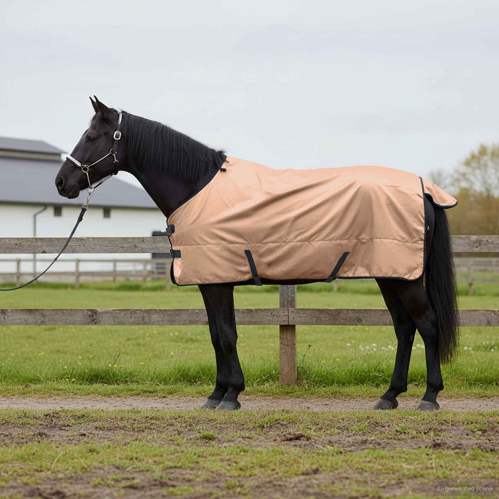vidaXL Pferdedecke Cappuccino 75 cm Polyester