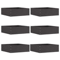 vidaXL Raseneinfassung 6 pcs Schwarz 40 x 40 x 13 cm Stahl