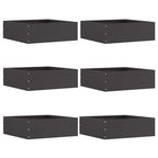vidaXL Raseneinfassung 6 pcs Schwarz 40 x 40 x 13 cm Stahl
