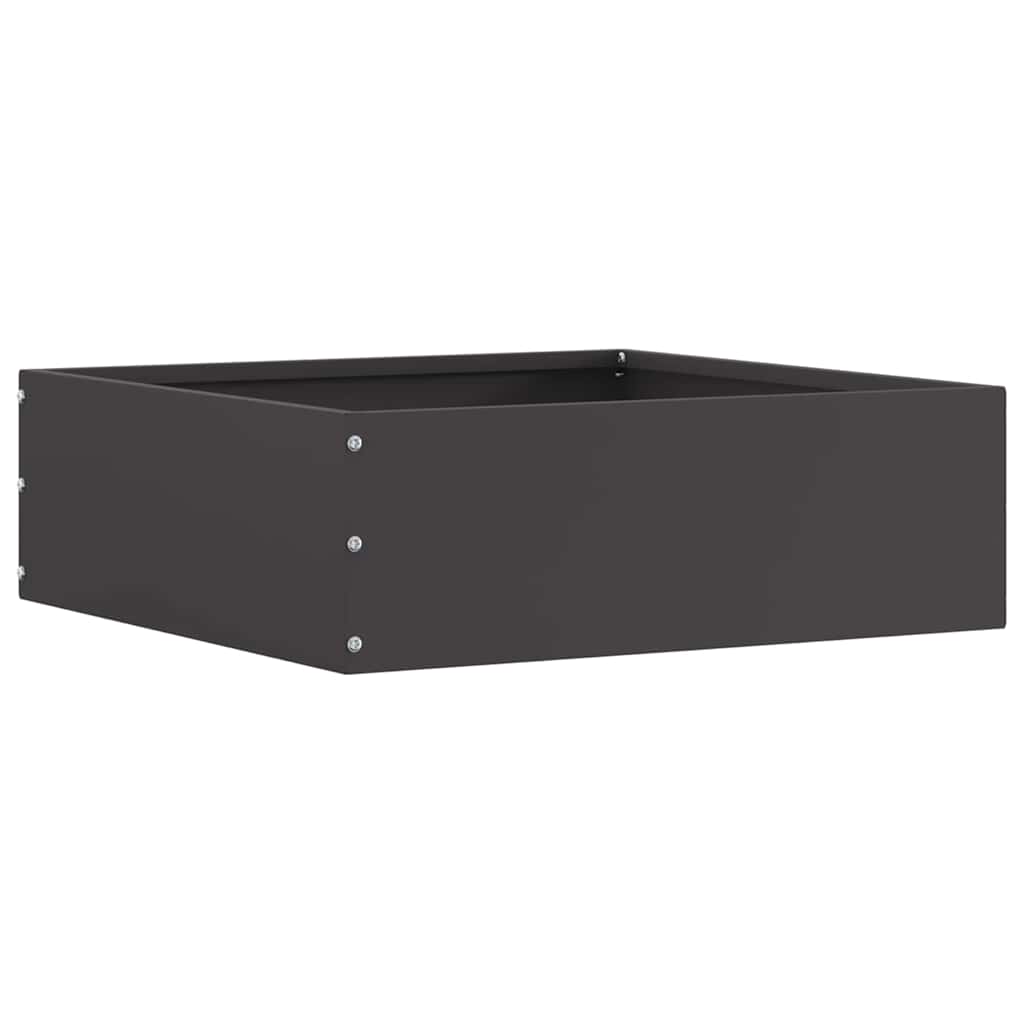 vidaXL Raseneinfassung 6 pcs Schwarz 40 x 40 x 13 cm Stahl