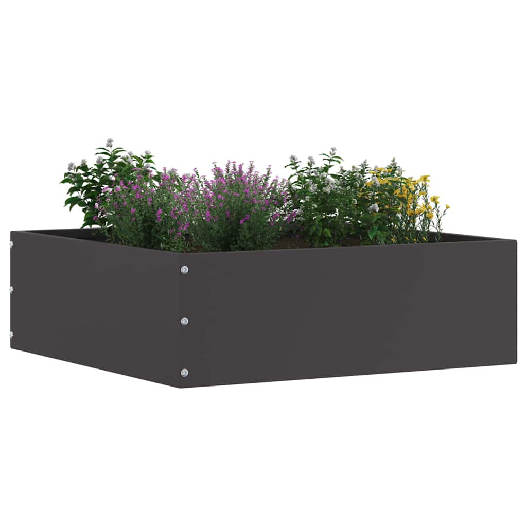 vidaXL Raseneinfassung 6 pcs Schwarz 40 x 40 x 13 cm Stahl