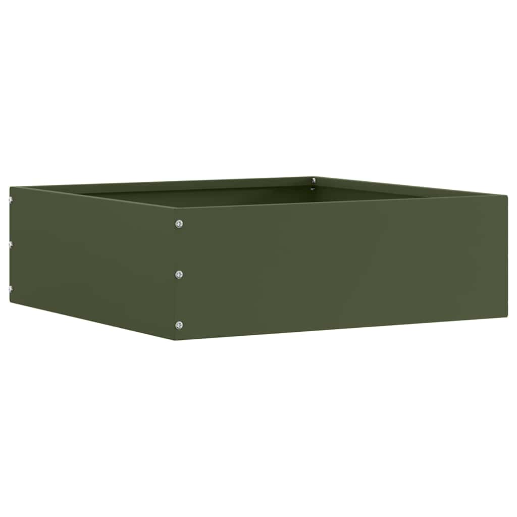 vidaXL Raseneinfassung Olive Grün 40 x 40 x 13 cm Stahl