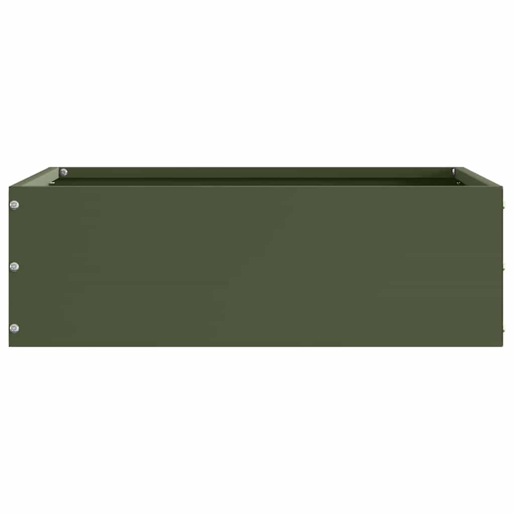 vidaXL Raseneinfassung Olive Grün 40 x 40 x 13 cm Stahl